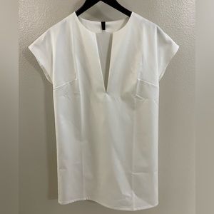 Shift dress with deep V